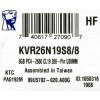 Память Kingston 8GB DDR4 2666MHz KVR26N19S8/8 {PC4-21300,CL19}